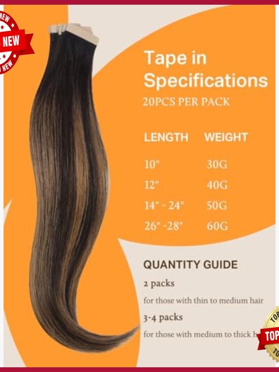20pcs Tape-in Human Hair Extensions 20 Inch Silky Straight 50g main image 5